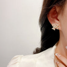 Load image into Gallery viewer, Korean Delicate Butterfly Stud Earrings For Women Shining AAA Zircon CZ Bowknot Pearl Earring Girl Wedding Party Jewelry Gifts