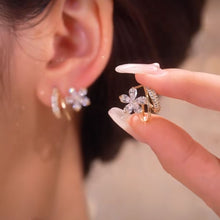Load image into Gallery viewer, 2022 New Arrival Zircon Flower Stud Earrings For Women Korean Elegant Luxury Flowers Earring Girl Party Trendy Statement Jewelry
