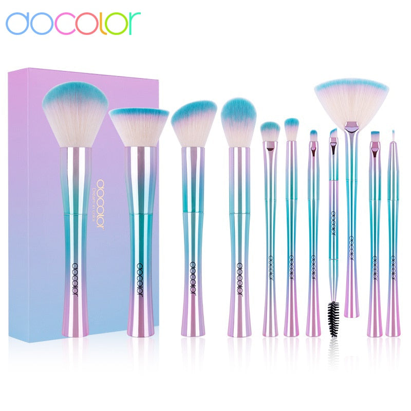 Docolor Fantasy Makeup brushes set 11Pcs Professional makeup brushes Foundation Powder Eyeshadow Eyebrow Eyeline Make up brushes