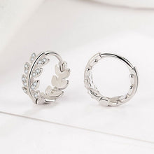 Load image into Gallery viewer, Exquisite Leaves Stud Earrings For Women Shining CZ Zircon Butterfly Rhinestone Earring Girl Wedding Party Temperament Jewelry
