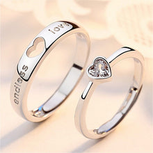 Load image into Gallery viewer, 2Pcs/sets Zircon Heart Matching Couple Rings Set Forever Endless Love Wedding Ring For Women Men Charm Valentine&#39;s Day Jewelry