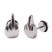 Load image into Gallery viewer, PAIR Stainless Steel Punk Ear Studs Tragus Cartilage Middle Finger Earring Piercing Earrings Helix Piercing Body Jewelry 16G
