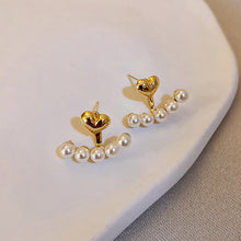 Load image into Gallery viewer, 2022 New Korean Pearl Stud Earrings for Women Exquisite Double Layer Geometric Earring High Quality Wedding Romantic Jewelry