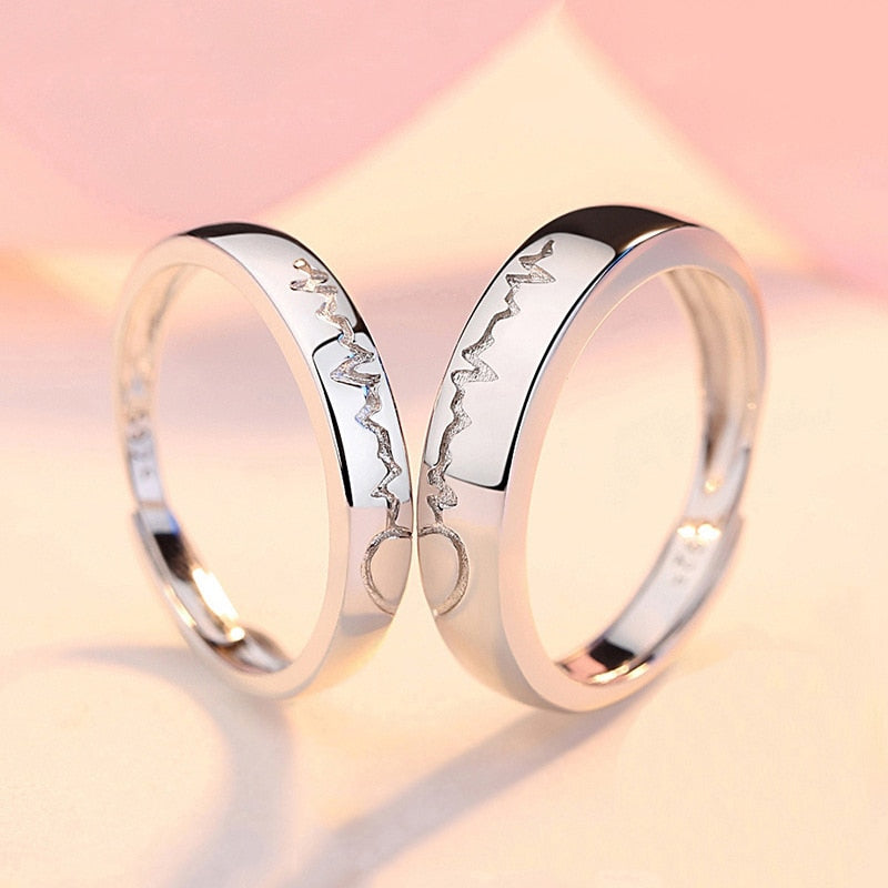 2Pcs/sets Zircon Heart Matching Couple Rings Set Forever Endless Love Wedding Ring For Women Men Charm Valentine&#39;s Day Jewelry